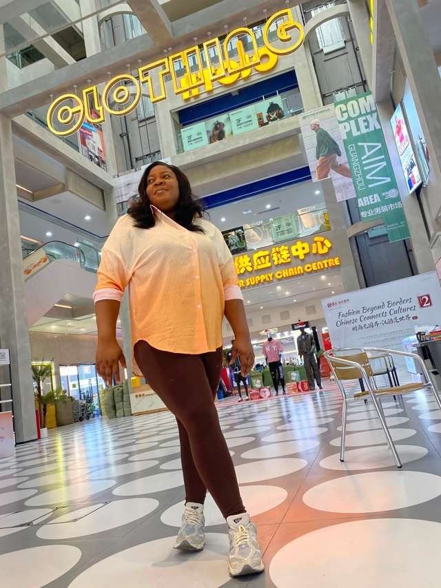 Queen Nkem at the Clothing Supply Chain Centre in Guangzhou